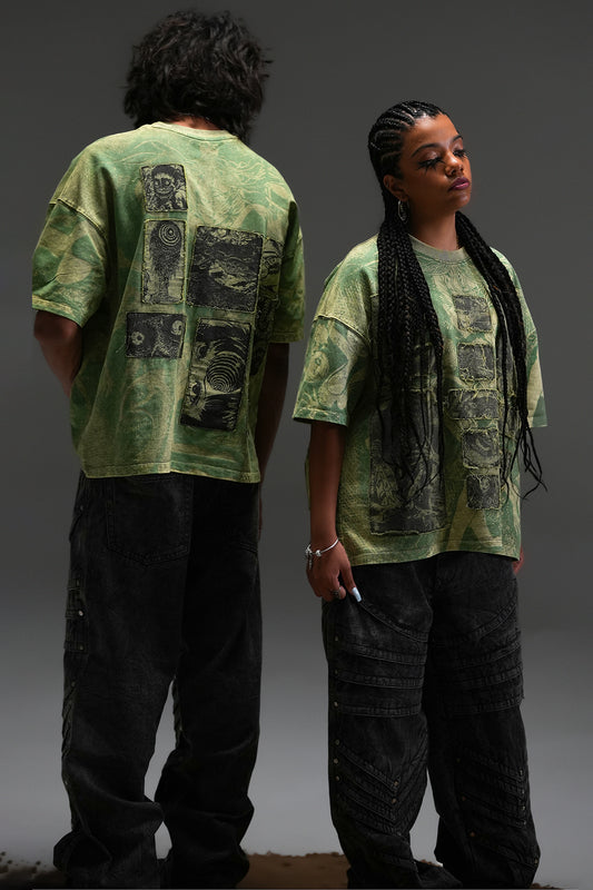 Elements Of Horror Heavy Patchworked Washed Tshirt