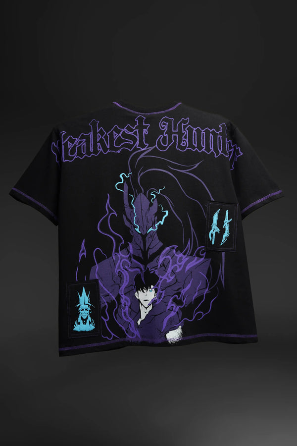 Weakest Hunter - Anime Oversized Tshirt with Contrast Stitch