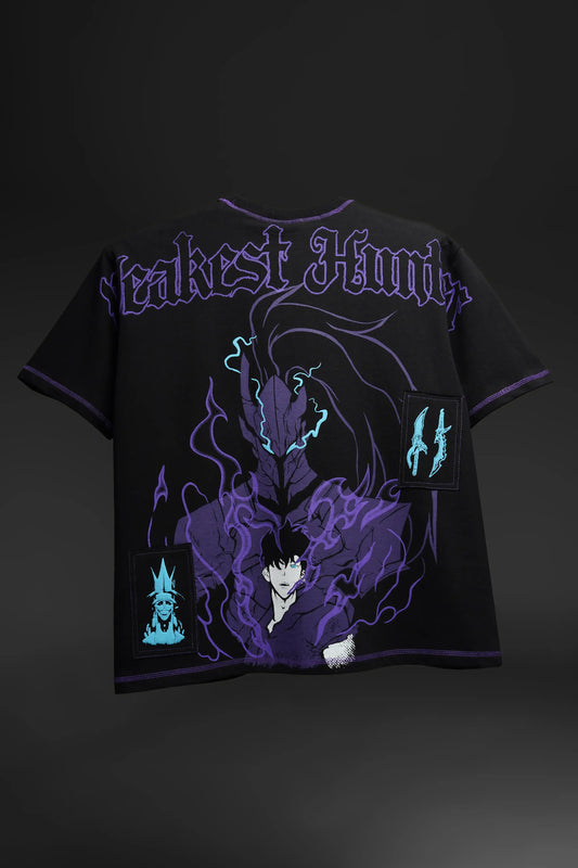 Weakest Hunter - Anime Oversized Tshirt with Contrast Stitch