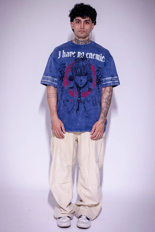 Lores of Vinland - Anime Oversized T-shirt (Denim Wash)